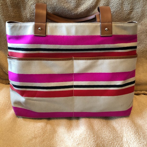 Kate Spade Oak Island Pink Stripe Tote - Picture 4 of 13